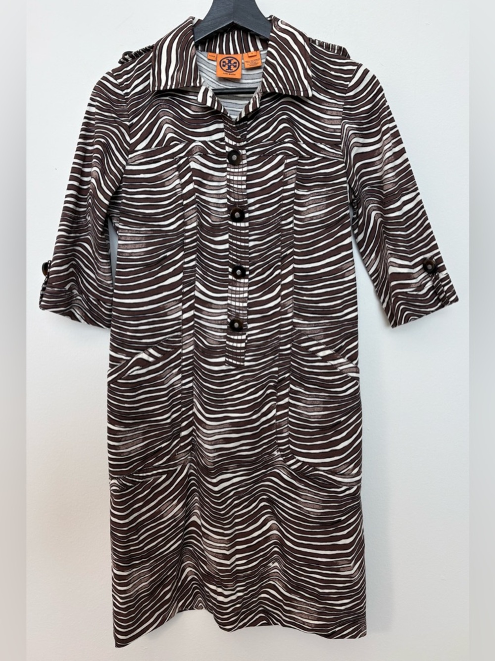 NWOT Tory Burch Animal Print 3/4 Length Sleeve Dress Size 2 Sku#72